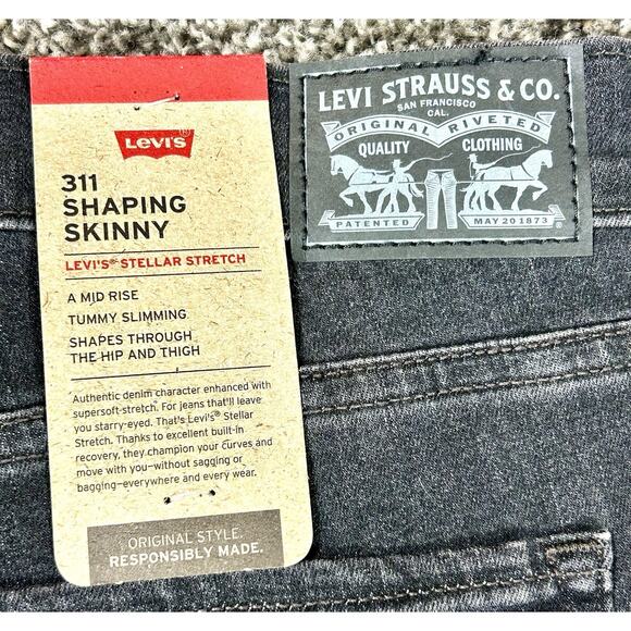 New Levi's Women's Mid-Rise Tummy Slim 311 Shaping Skinny Jeans Size 16 Short - Picture 10 of 11